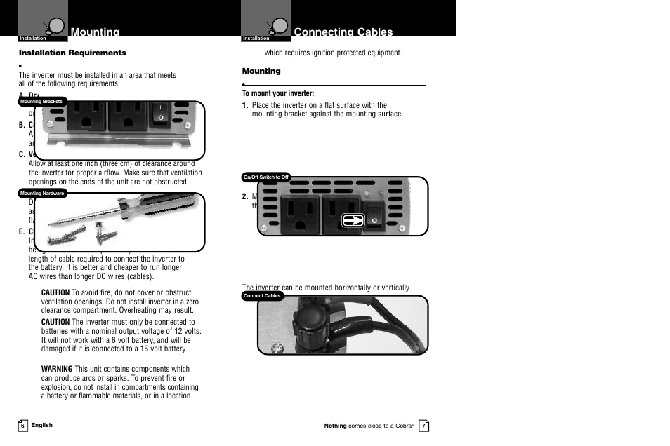 Mounting connecting cables | Cobra Electronics CPI 850 User Manual | Page 6 / 11