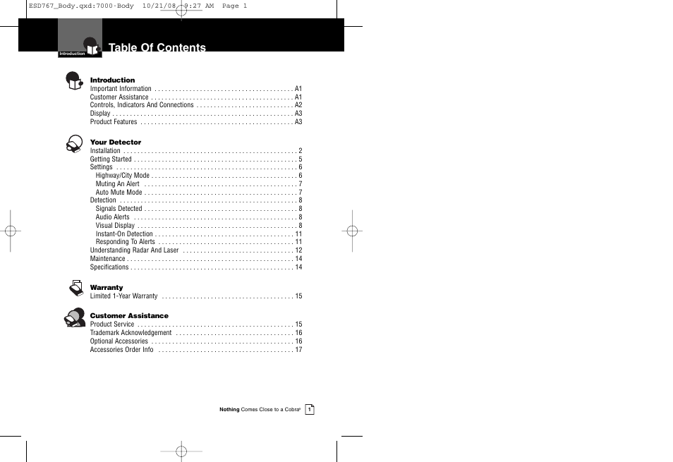 Cobra Electronics 9 BAND ESD 767 User Manual | Page 3 / 11
