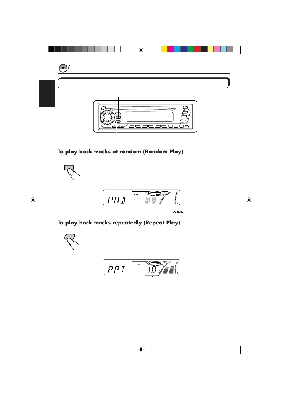 Selecting cd playback modes | JVC KD-SX855R User Manual | Page 20 / 38