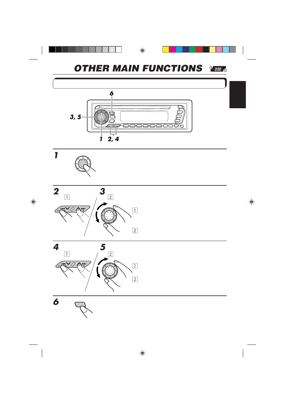 Other main functions, Setting the clock | JVC KD-SX855R User Manual | Page 25 / 38