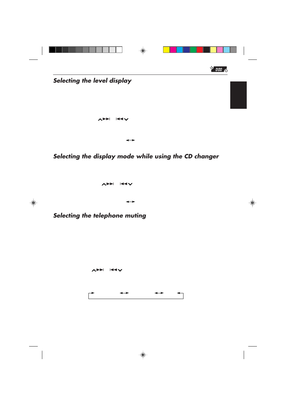 Selecting the level display, Selecting the telephone muting | JVC KD-SX855R User Manual | Page 29 / 38