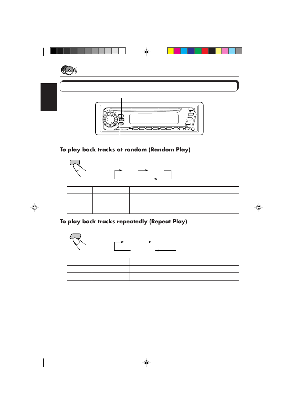 Selecting cd playback modes | JVC KD-SX855R User Manual | Page 34 / 38