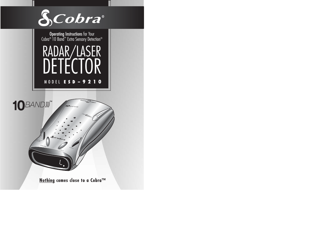 Cobra Electronics ESD-9210 User Manual | 16 pages
