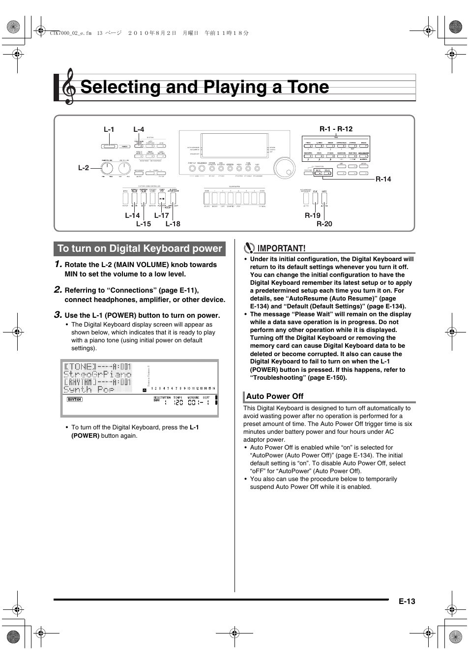 Selecting and playing a tone | Casio WK7500E1A User Manual | Page 15 / 168