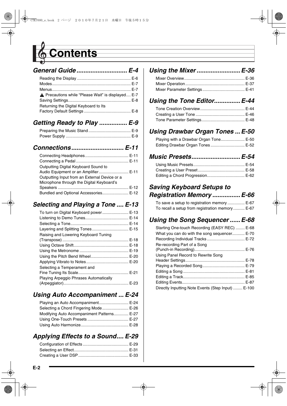 Casio WK7500E1A User Manual | Page 4 / 168