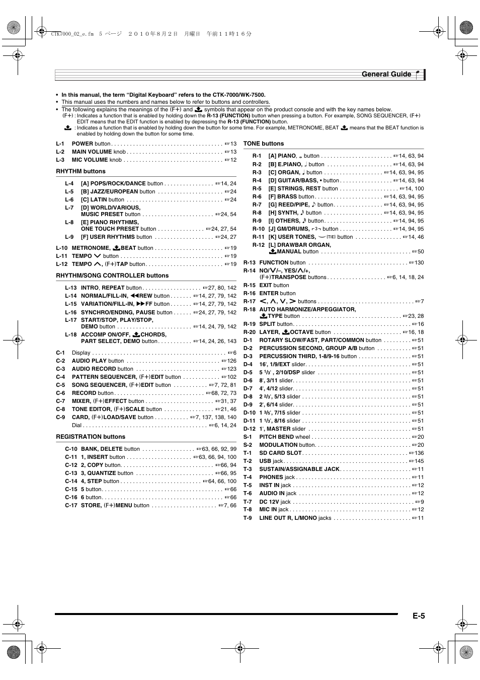 Casio WK7500E1A User Manual | Page 7 / 168