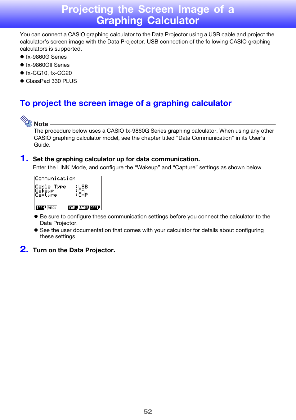 Casio XJ-A256 User Manual | Page 52 / 69