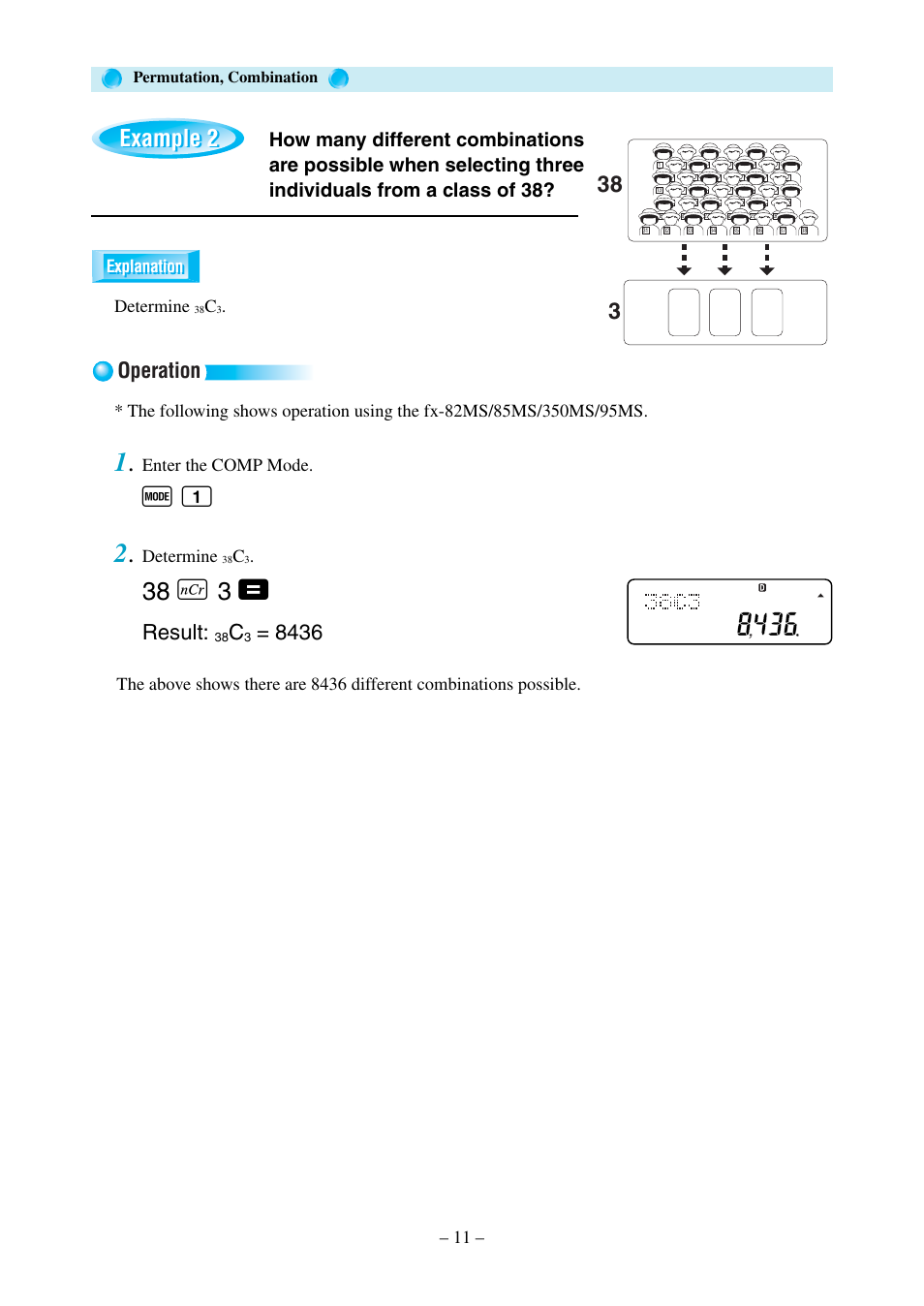 F 1 2, Example 2, Operation | Result, Determine, Enter the comp mode | Casio fx-570MS User Manual | Page 14 / 46