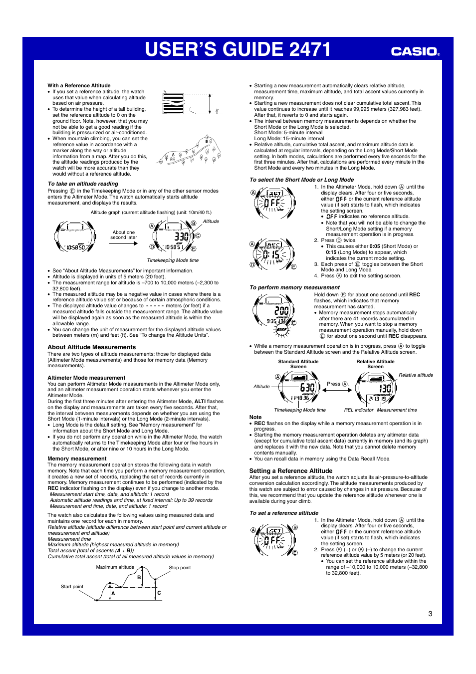 User’s guide 2471 | Casio 2471 User Manual | Page 3 / 8