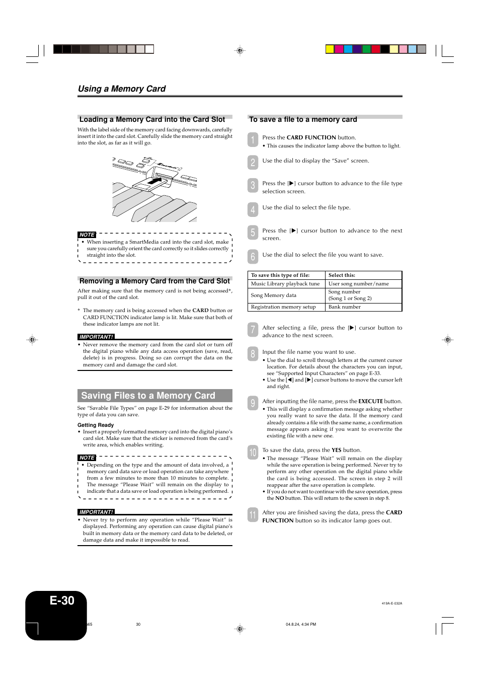 E-30 | Casio PX-400R User Manual | Page 32 / 49