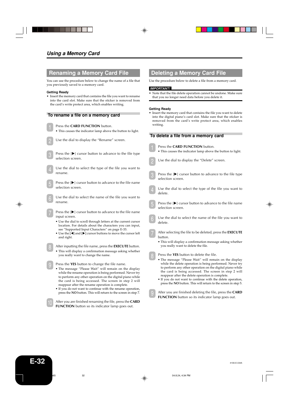 E-32 | Casio PX-400R User Manual | Page 34 / 49