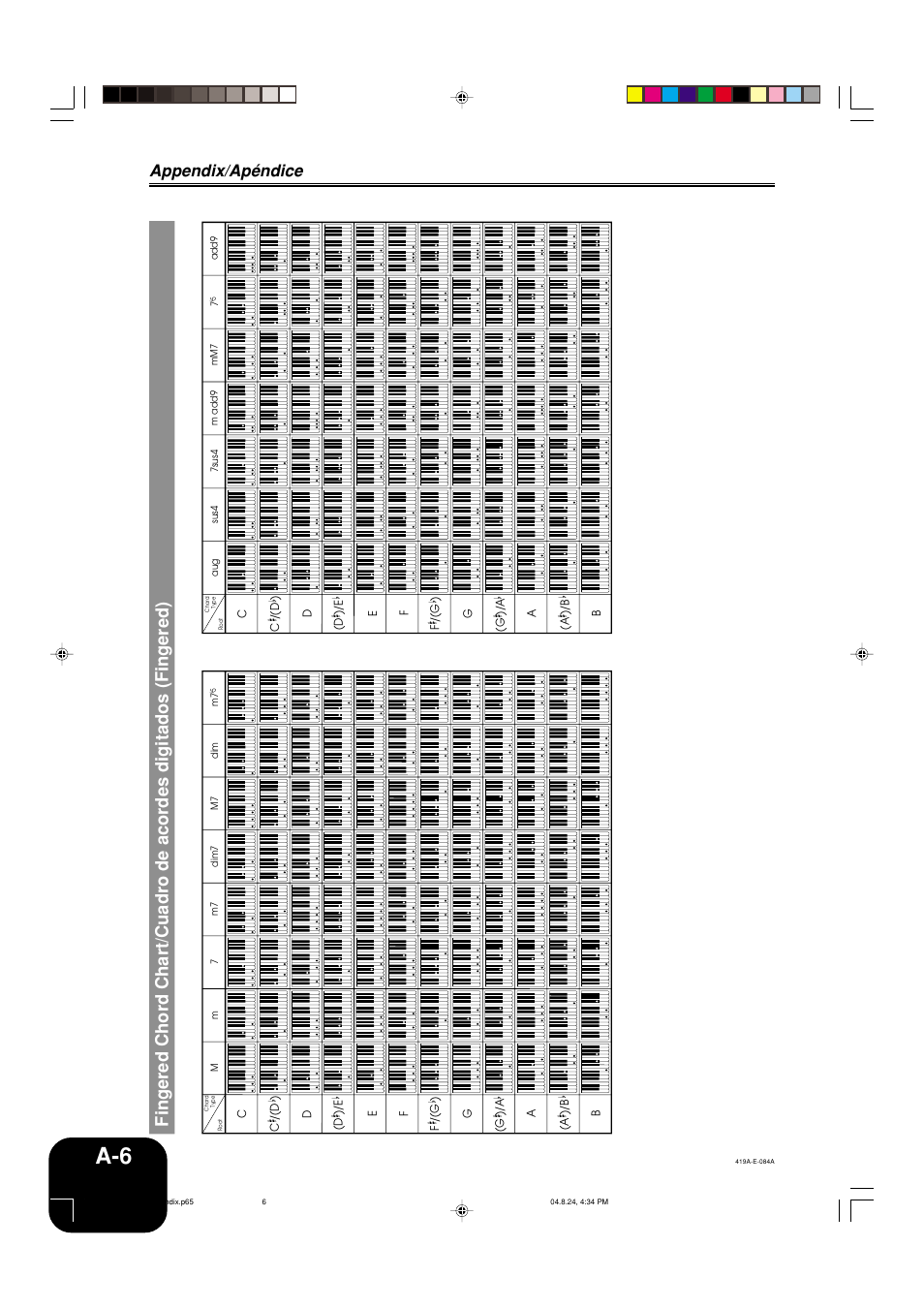 Appendix/apéndice | Casio PX-400R User Manual | Page 45 / 49