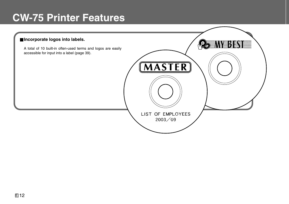 Cw-75 printer features | Casio Printer CW-75 User Manual | Page 14 / 70