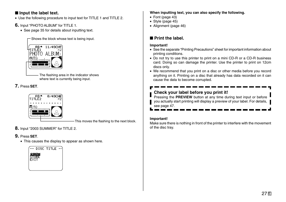 Casio Printer CW-75 User Manual | Page 29 / 70