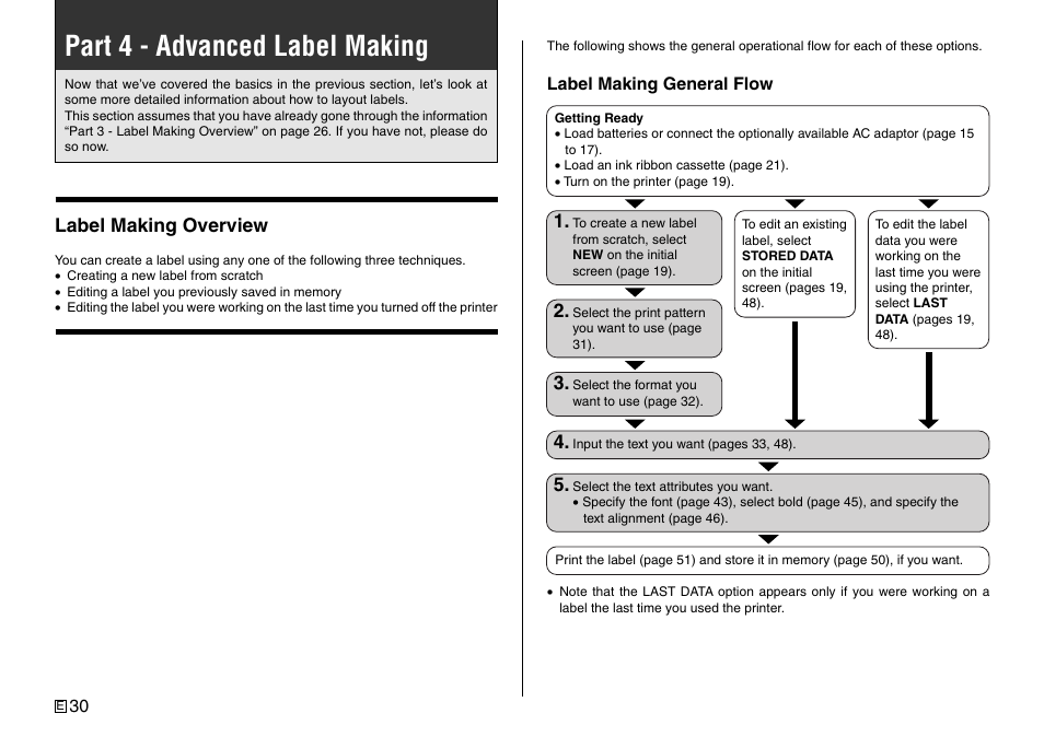Part 4 - advanced label making | Casio Printer CW-75 User Manual | Page 32 / 70
