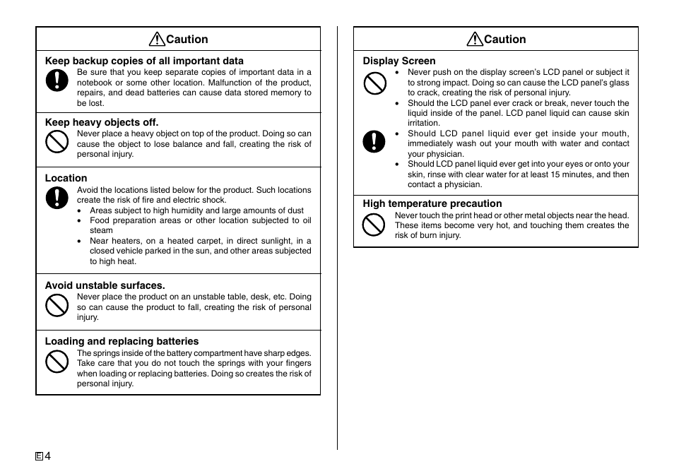 Casio Printer CW-75 User Manual | Page 6 / 70