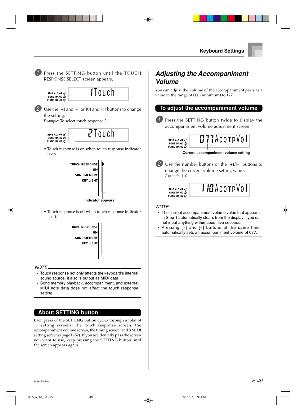 A c om, O l v | Casio LK-56 User Manual | Page 51 / 83