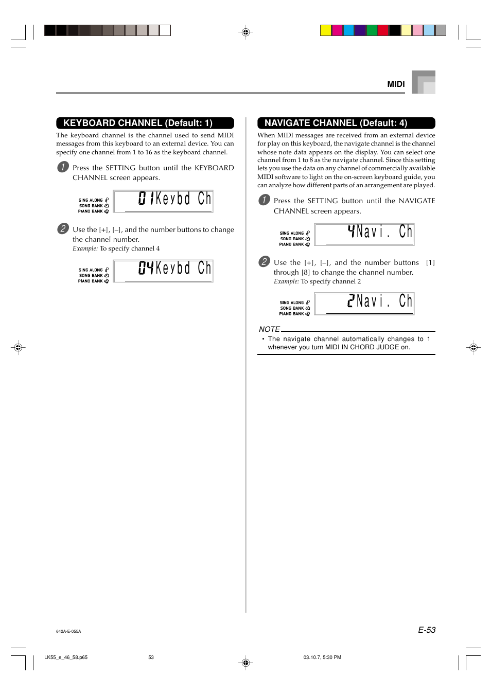 B ch d k e, B ch d na i v ch . na i v ch | Casio LK-56 User Manual | Page 55 / 83