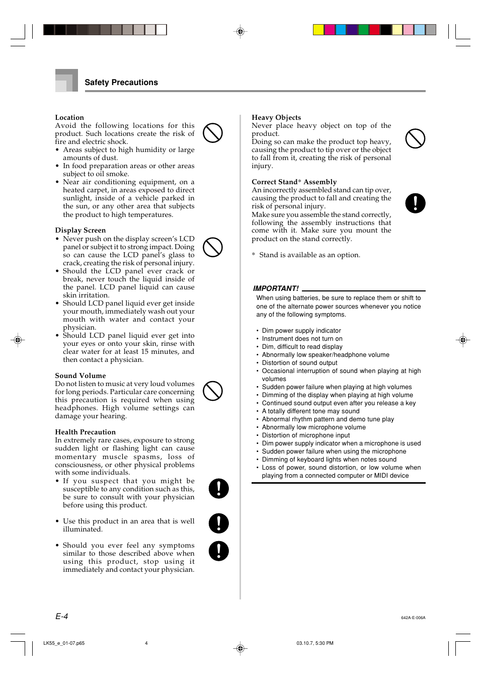 Casio LK-56 User Manual | Page 6 / 83