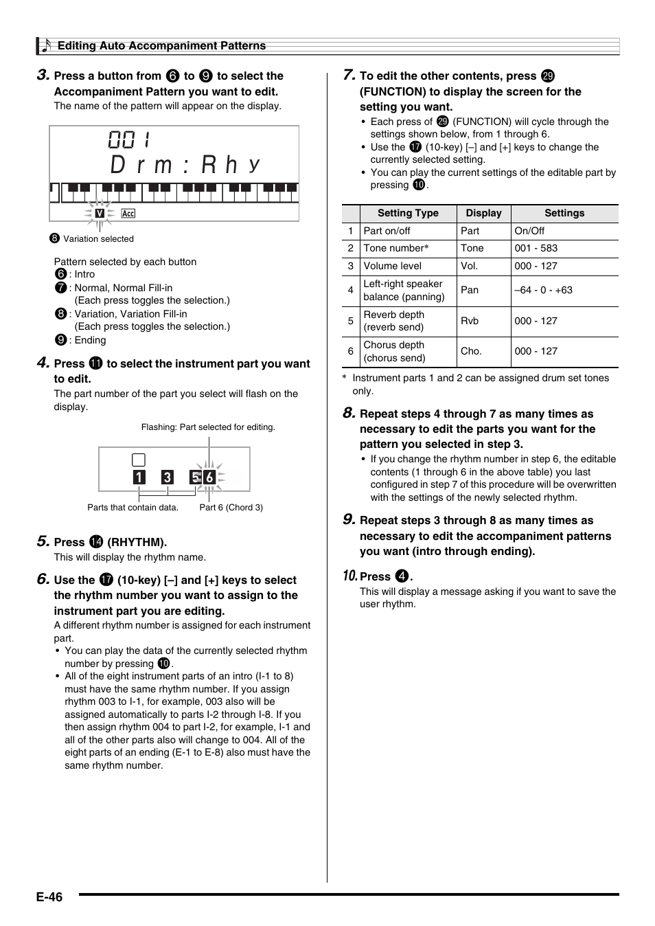 D r m : r h | Casio WK220 User Manual | Page 48 / 77