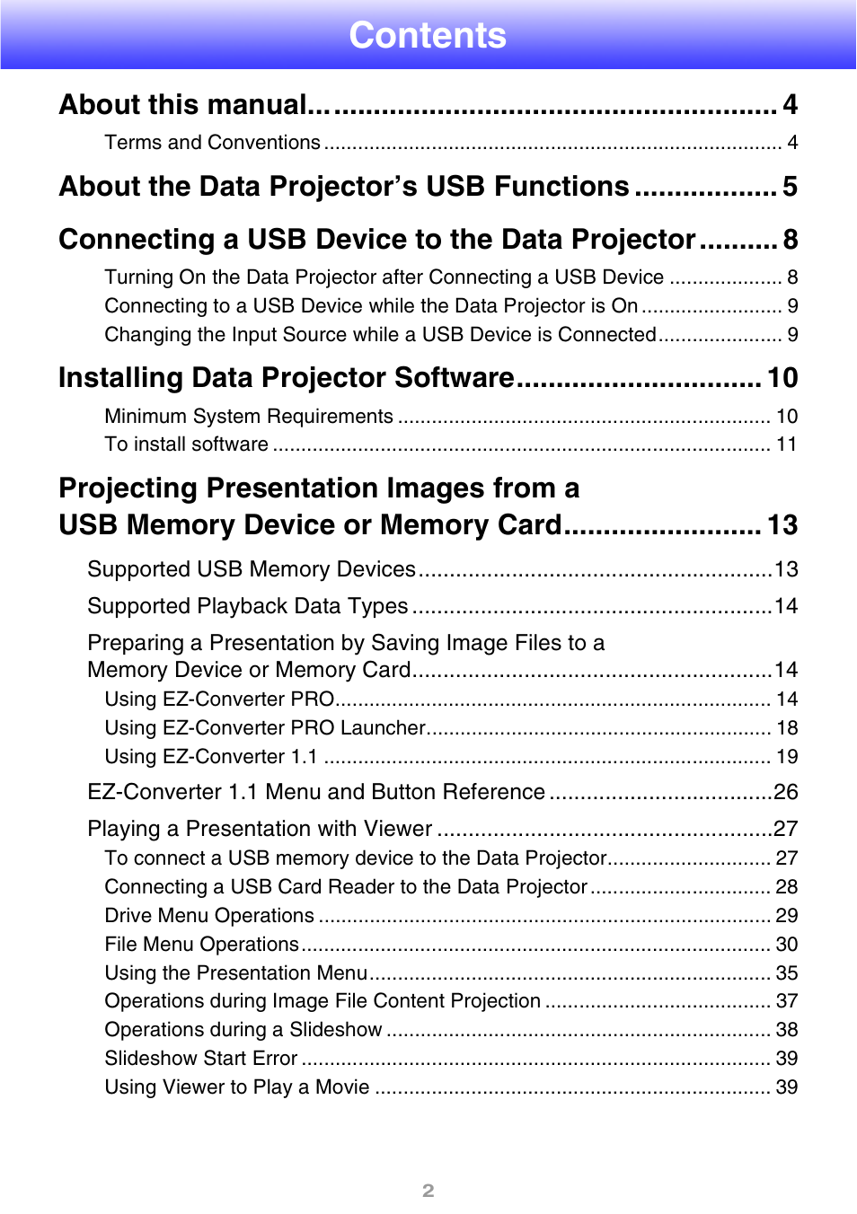 Casio XJ-S46 User Manual | Page 2 / 61