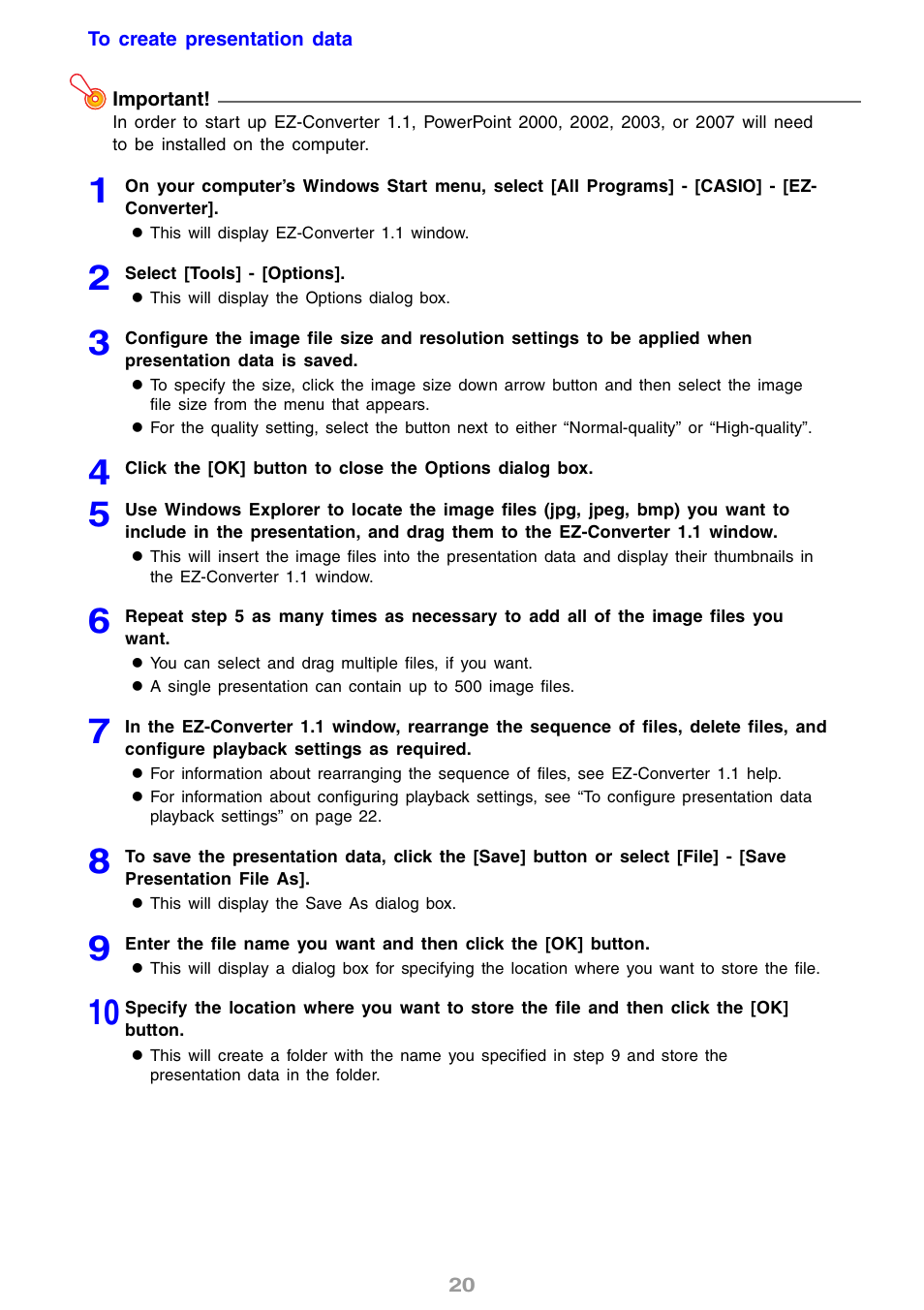 Casio XJ-S46 User Manual | Page 20 / 61
