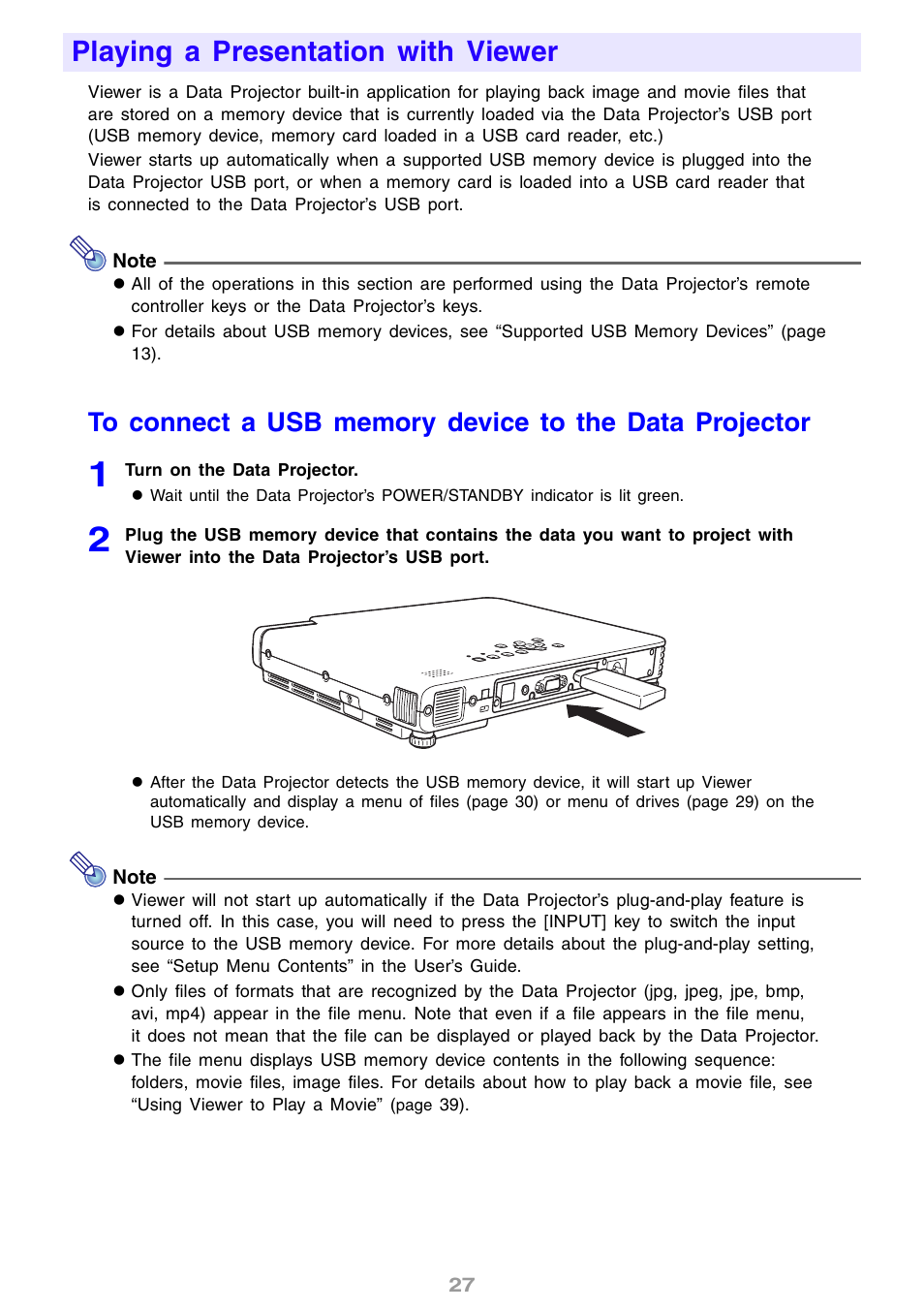 Playing a presentation with viewer | Casio XJ-S46 User Manual | Page 27 / 61