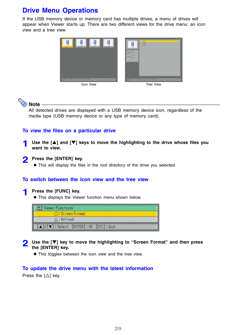 Drive menu operations, Ge 29 | Casio XJ-S46 User Manual | Page 29 / 61