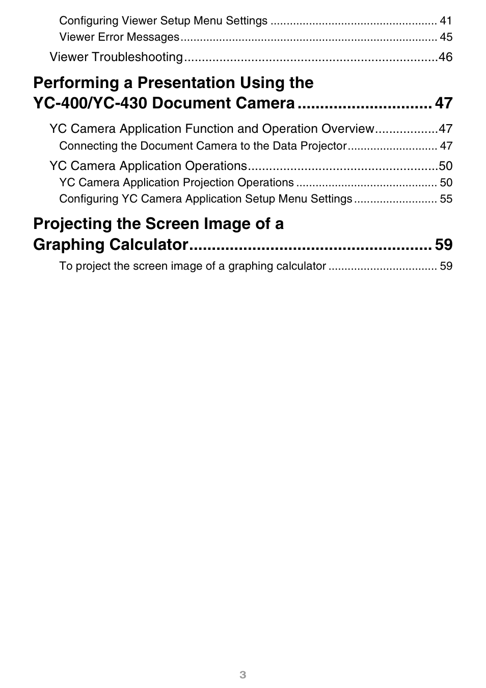 Casio XJ-S46 User Manual | Page 3 / 61