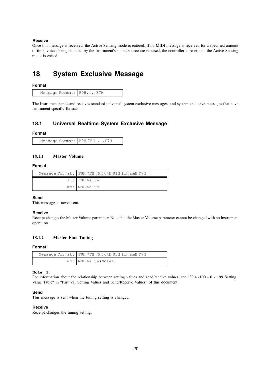 18 system exclusive message | Casio LK-270 User Manual | Page 20 / 46