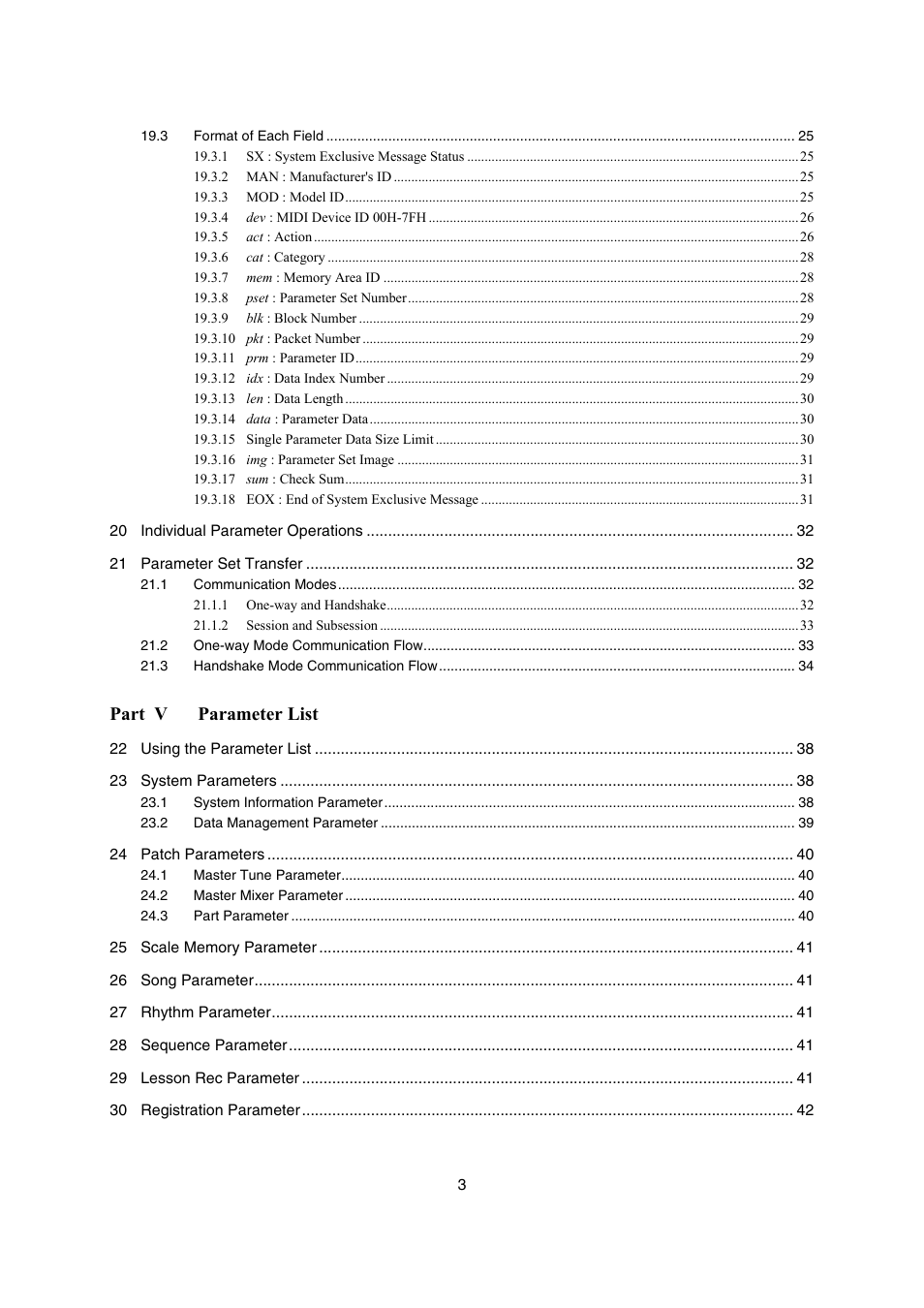 Part v parameter list | Casio LK-270 User Manual | Page 3 / 46