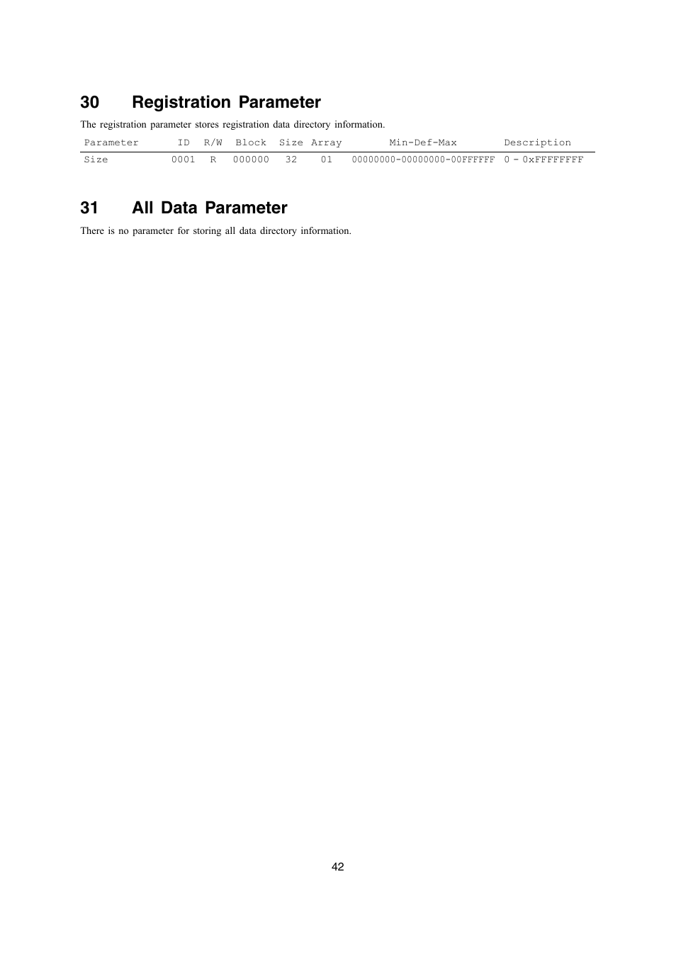 30 registration parameter, 31 all data parameter | Casio LK-270 User Manual | Page 42 / 46