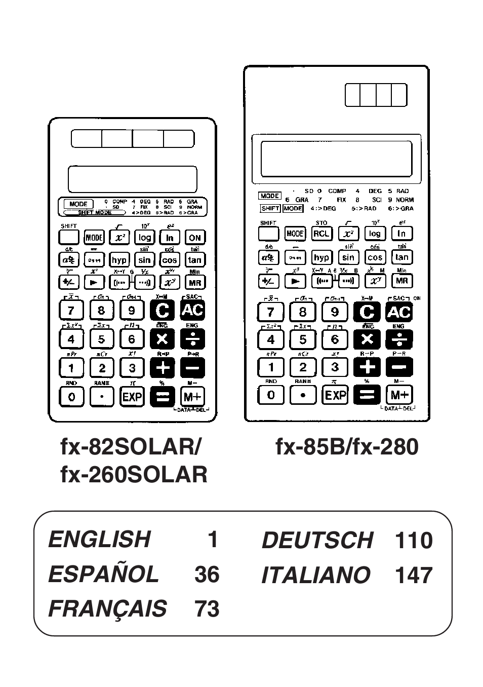 Casio FX-260SOLAR User Manual | Page 2 / 38