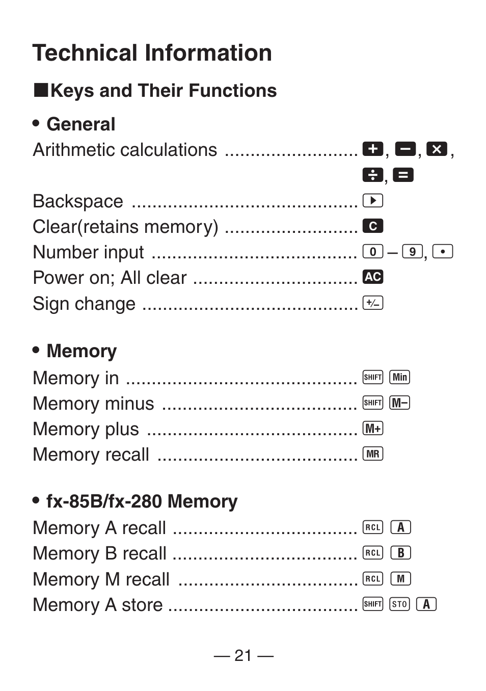 Technical information | Casio FX-260SOLAR User Manual | Page 23 / 38