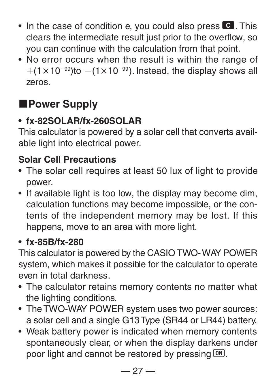 Casio FX-260SOLAR User Manual | Page 29 / 38