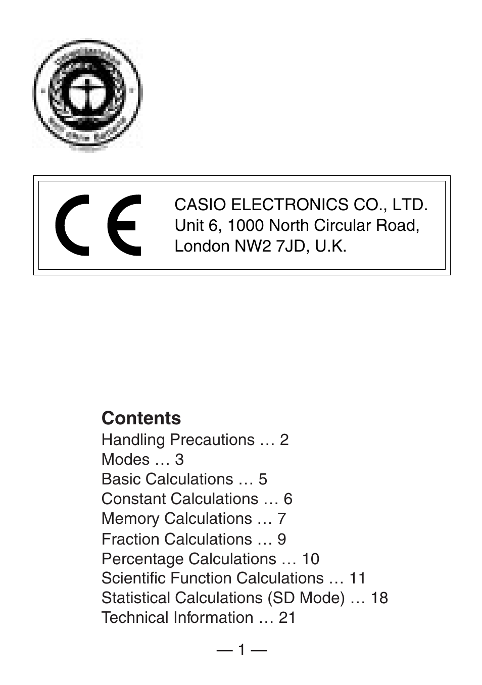 Casio FX-260SOLAR User Manual | Page 3 / 38