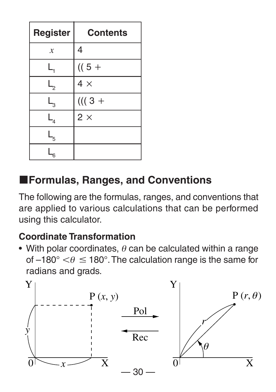 K formulas, ranges, and conventions | Casio FX-260SOLAR User Manual | Page 32 / 38