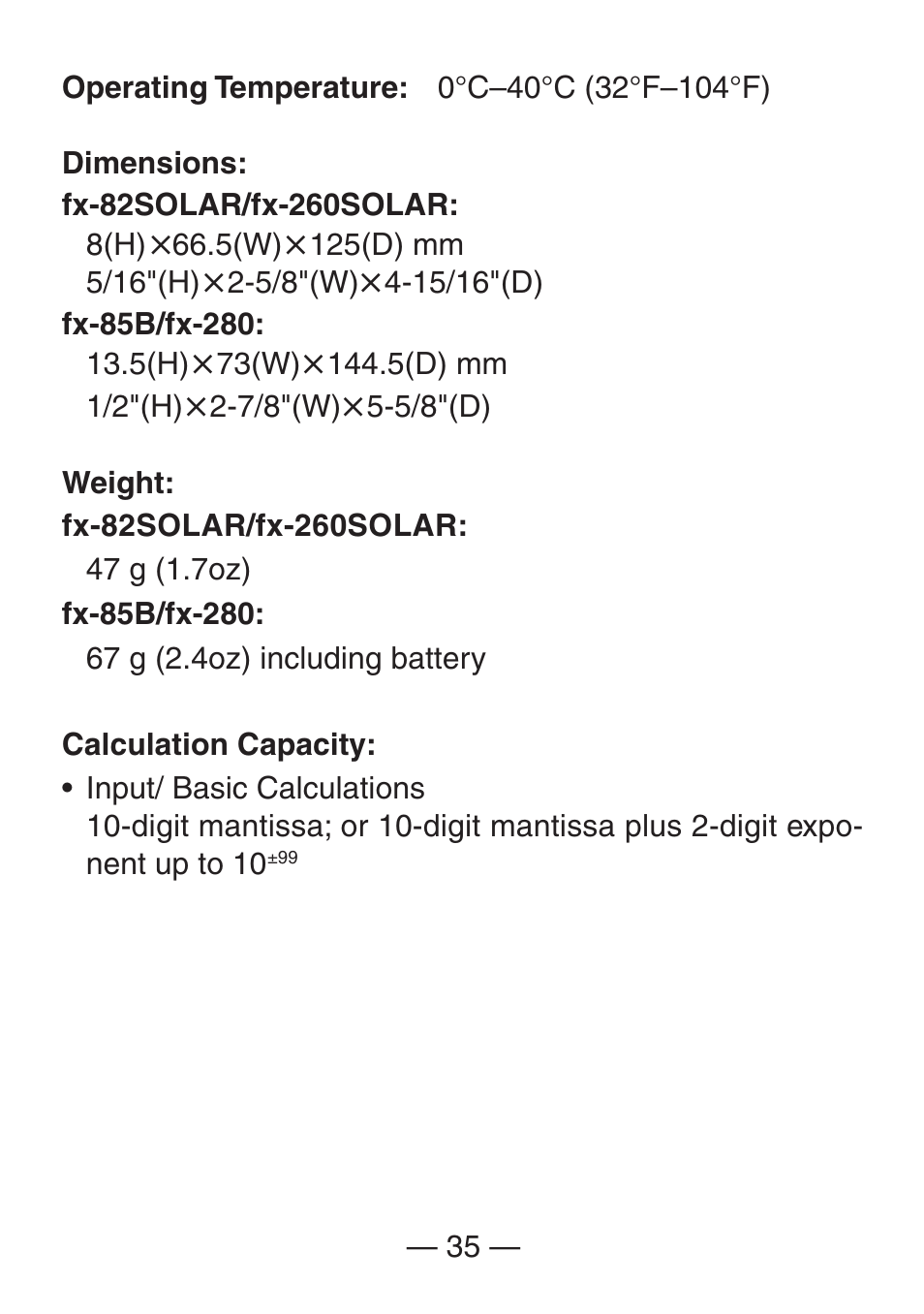 Casio FX-260SOLAR User Manual | Page 37 / 38