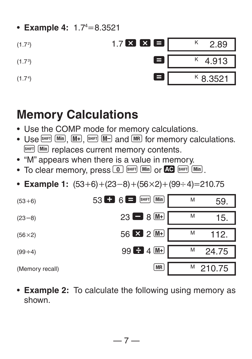 Casio FX-260SOLAR User Manual | Page 9 / 38