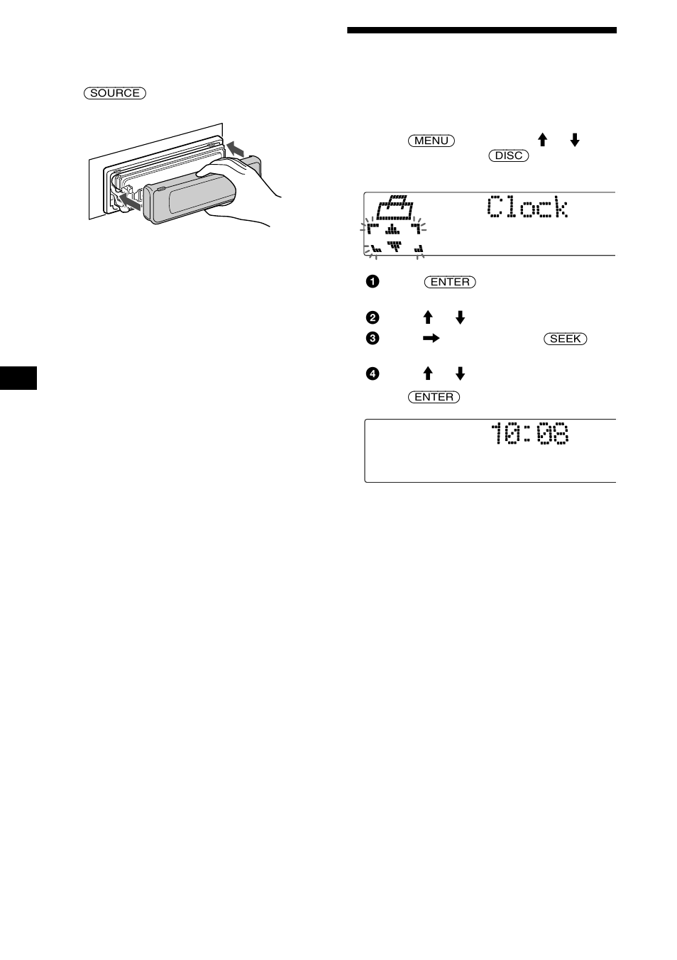 Setting the clock | Sony MDX-M690  RU User Manual | Page 10 / 254