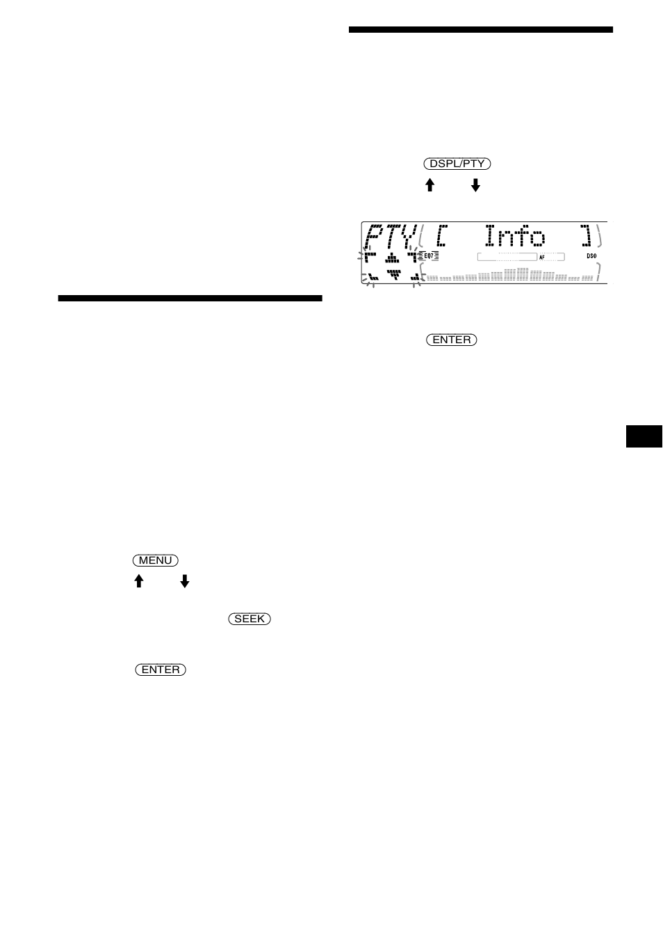 Växla flerkanals audio och drc, Söka efter en dab-tjänst efter programtyp (pty), Pty) | Sony MDX-M690  RU User Manual | Page 105 / 254