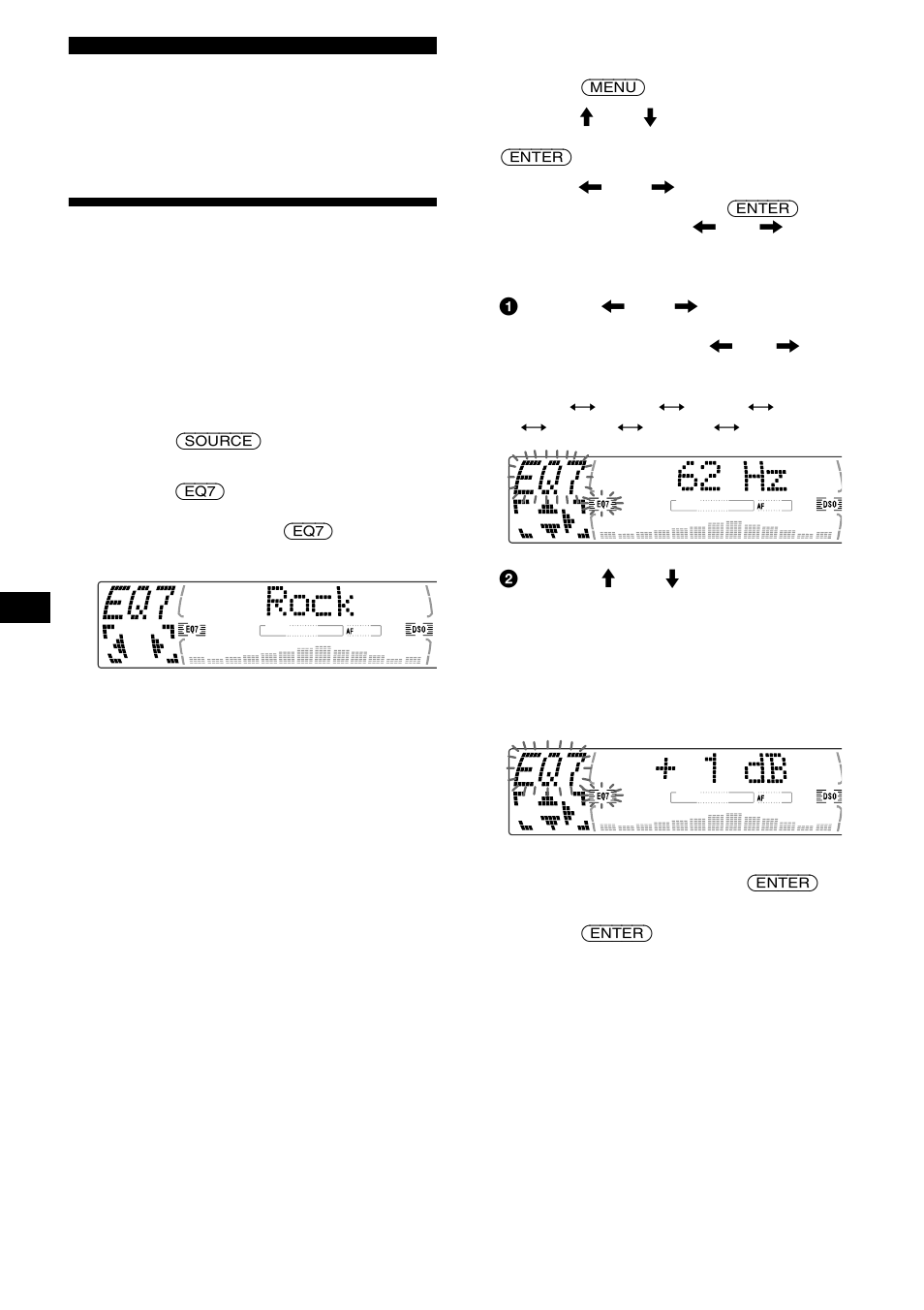 Finjustera för bästa ljud, Ställa in equalizer (eq7) | Sony MDX-M690  RU User Manual | Page 106 / 254