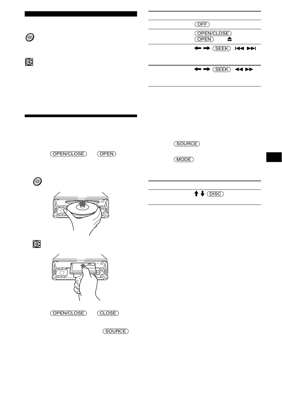 Cd/md, Playing a disc | Sony MDX-M690  RU User Manual | Page 11 / 254
