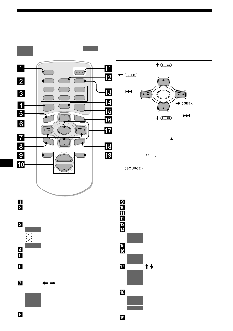 Localização dos controlos, 4localização dos controlos, Comando tipo cartão de crédito rm-x111 | Sony MDX-M690  RU User Manual | Page 124 / 254