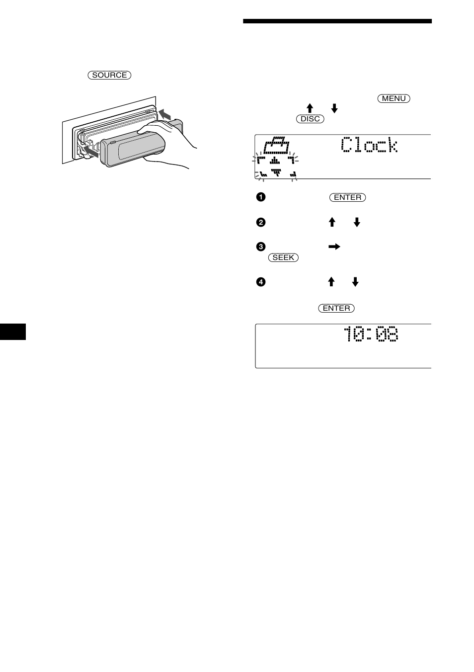 Acertar o relógio | Sony MDX-M690  RU User Manual | Page 130 / 254