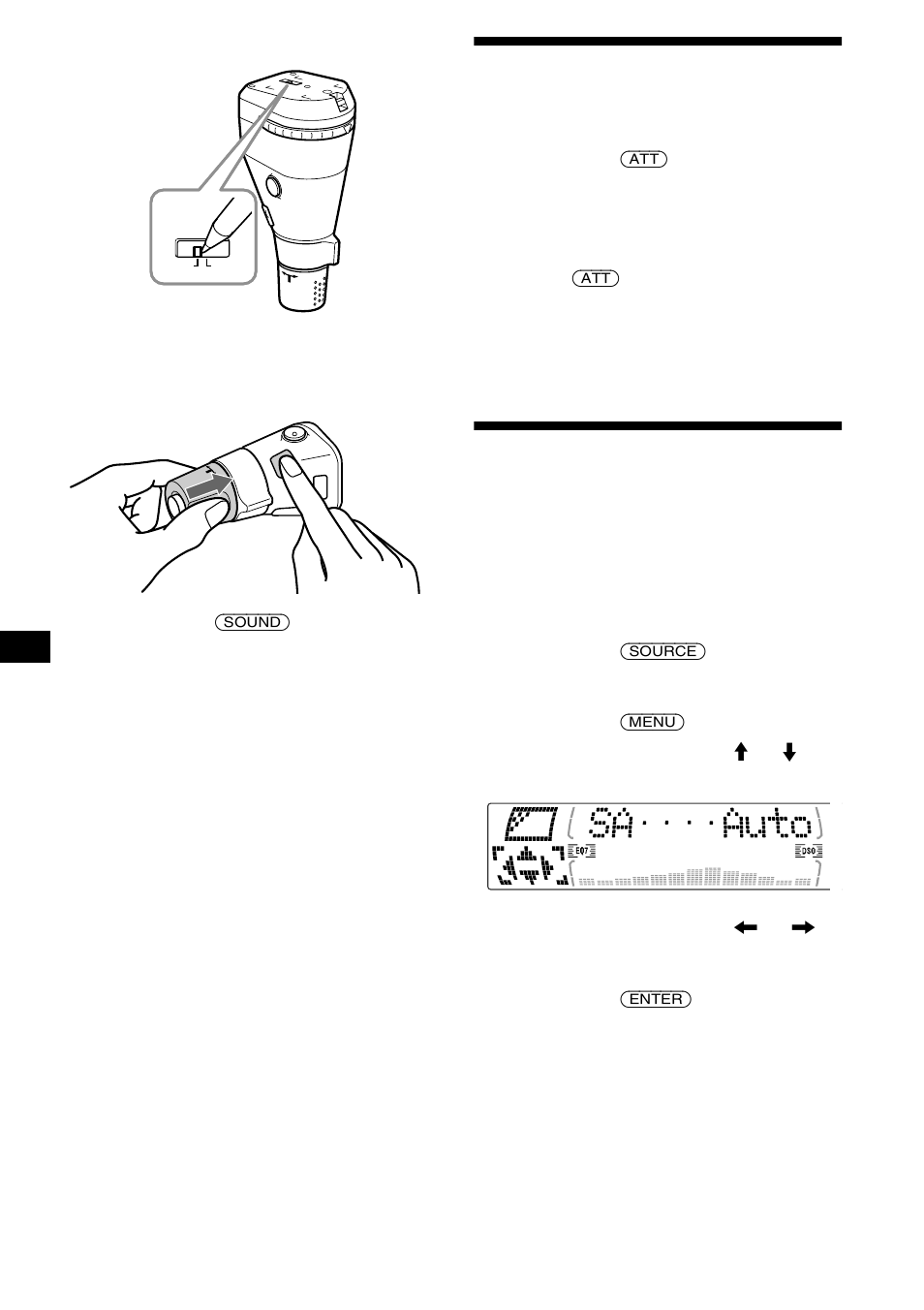 Reduzir rapidamente o som, Seleccionar o analisador de espectro, T 34 | Sony MDX-M690  RU User Manual | Page 154 / 254