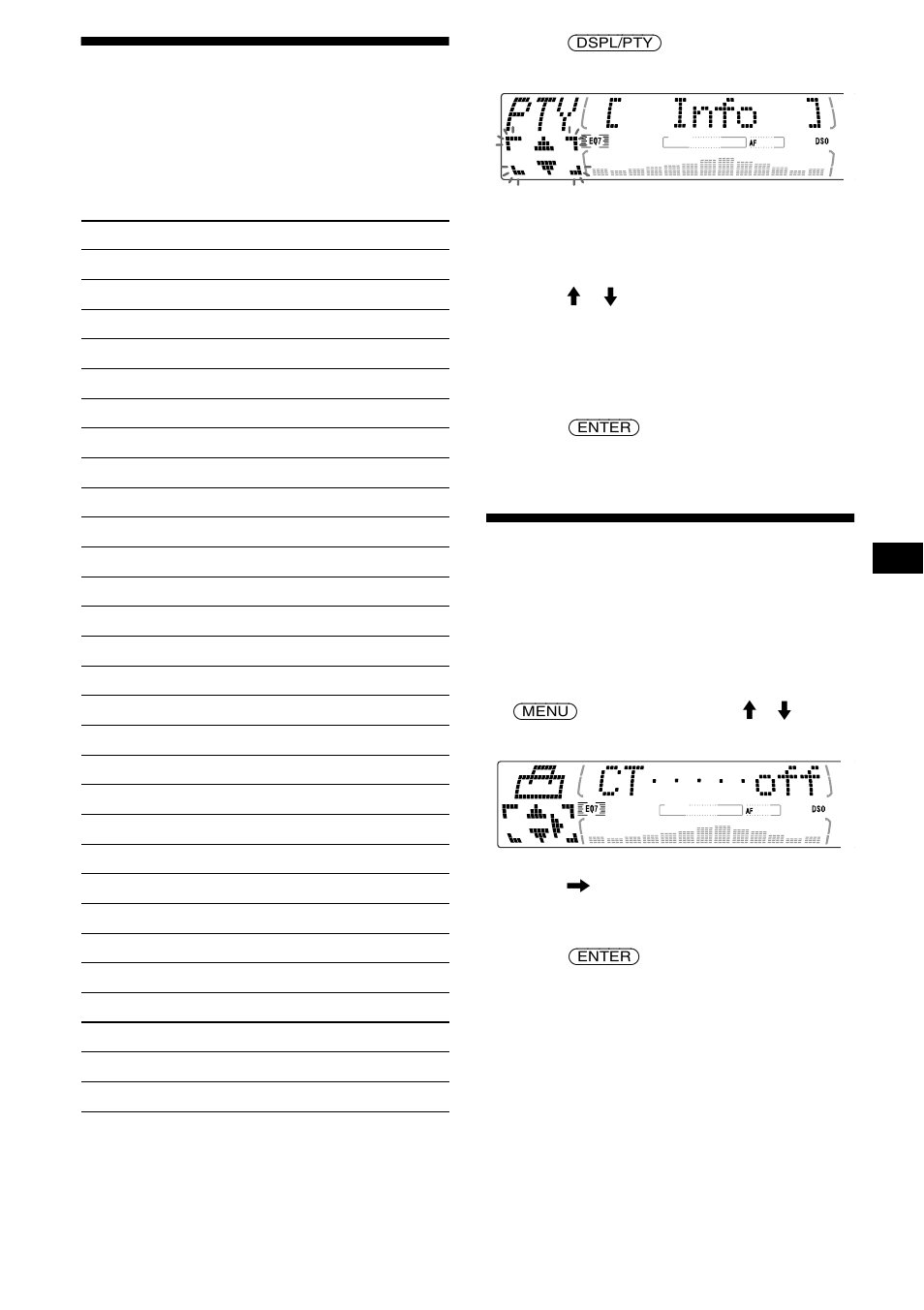 Ajuste automático del reloj, Sintonización de emisoras mediante tipo de, Programa — pty | Sony MDX-M690  RU User Manual | Page 59 / 254
