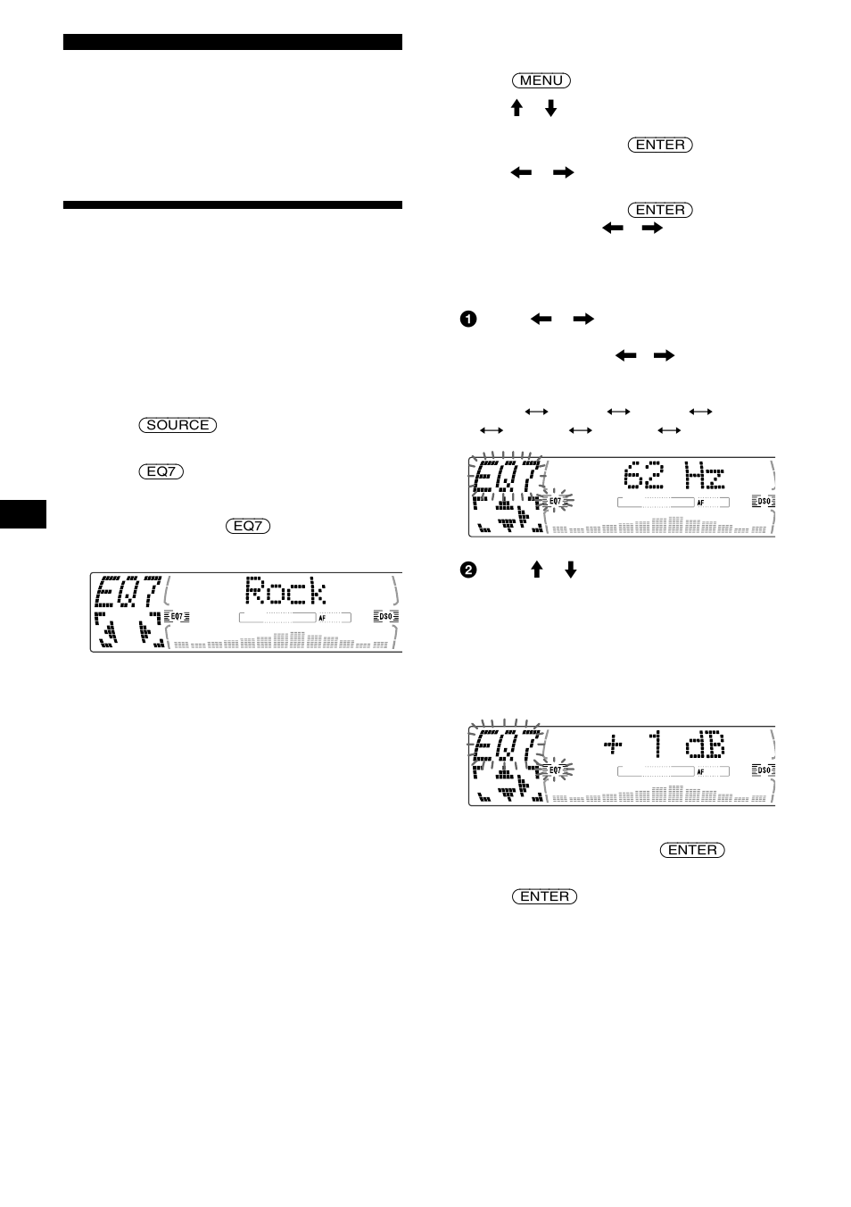 Ajuste del mejor sonido, Ajuste del ecualizador (eq7) | Sony MDX-M690  RU User Manual | Page 64 / 254