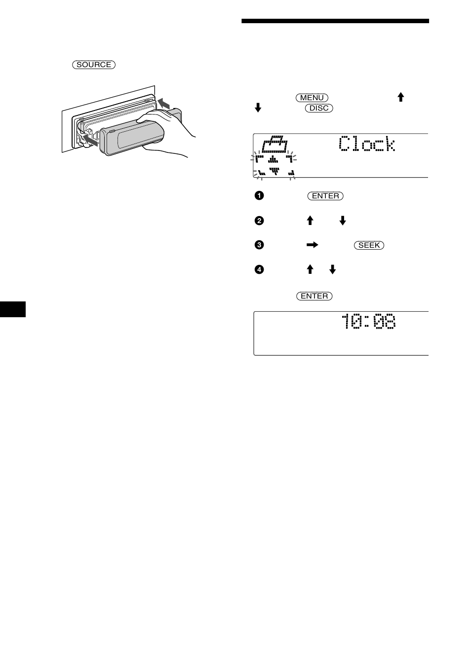 Ställa klockan | Sony MDX-M690  RU User Manual | Page 90 / 254