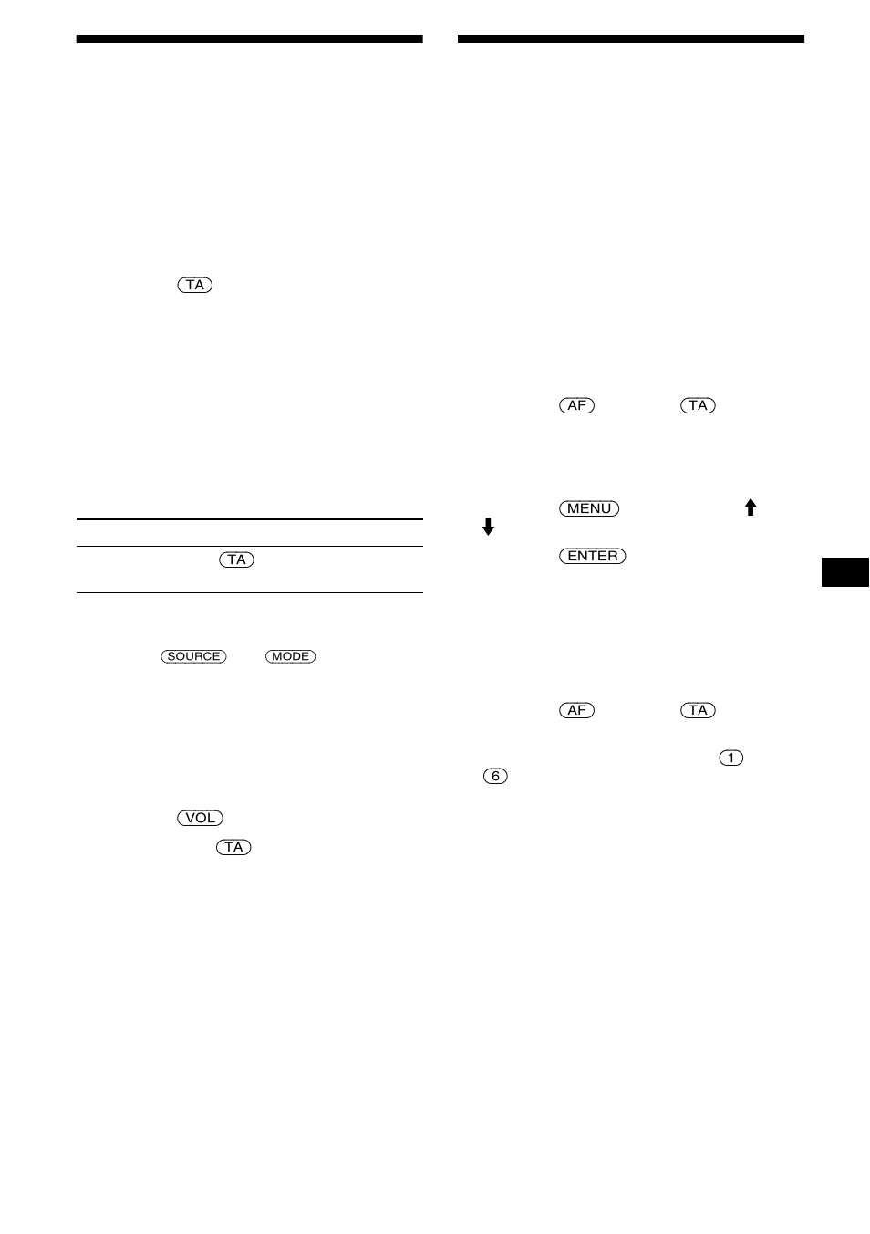 Ta emot trafikinformation, Ta/tp, Ställa in rds-stationer med af/ta-inställning | Ställa in rds-stationer med af/ta, Inställning, 19 ta emot trafikinformation | Sony MDX-M690  RU User Manual | Page 99 / 254